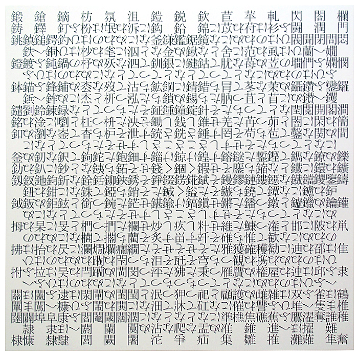 二九字二九行の文字座標型絵画第八番／Letter-Coordinate Painting No.8 of 29 Letters by 29 Lines／表示用