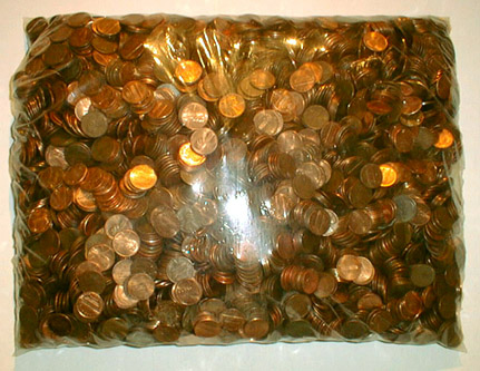 6232枚の硬貨から成る63米ドル68セント（金額第三〇番）／US$63.68 Which Consists of 6232 Coins (Money Amount No. 30)／表示用